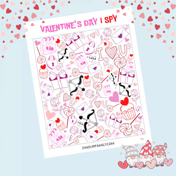 free printable valentines game I spy game