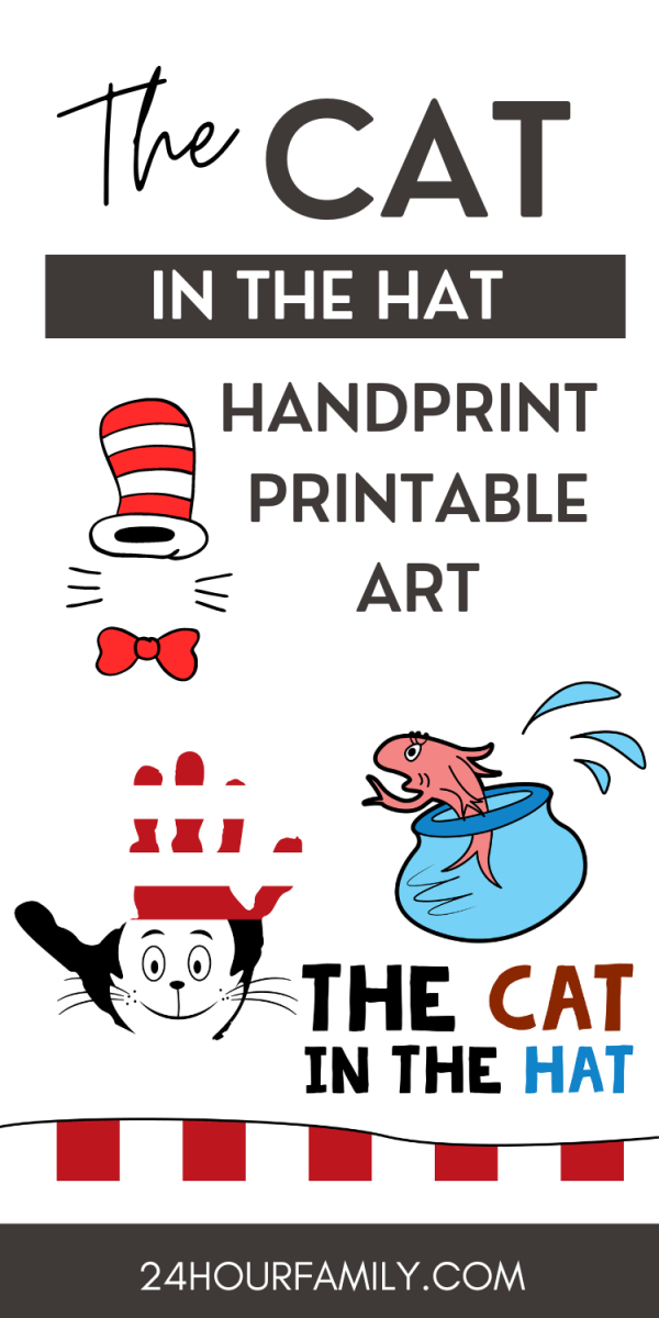 cat in the hat handprint art for kids toddlers pre k kindergarten