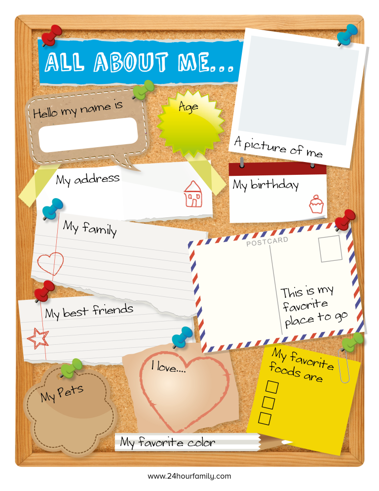 all about me worksheet pinboard printable