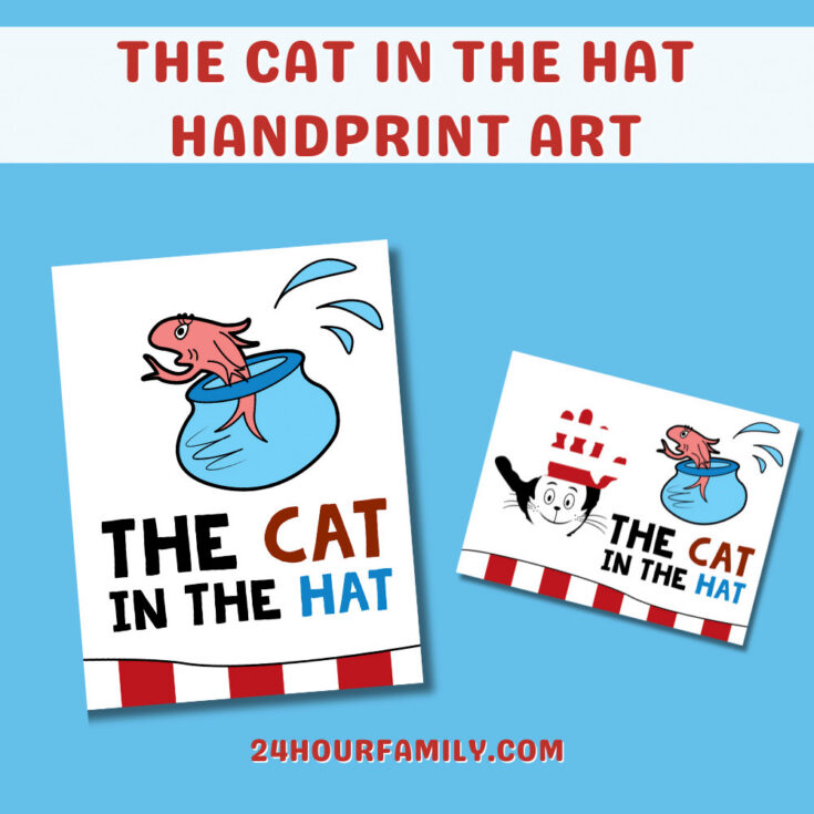 Dr Seuss handprint art for Dr. Seuss Day, Read Across America Day, handprint art for preschool, kindergarten
