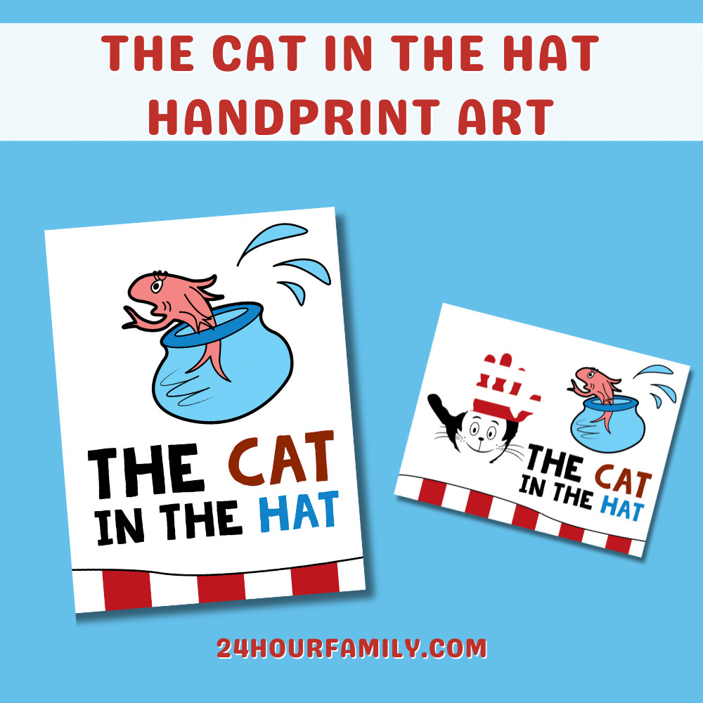 Dr Seuss handprint art for Dr. Seuss Day, Read Across America Day, handprint art for preschool, kindergarten