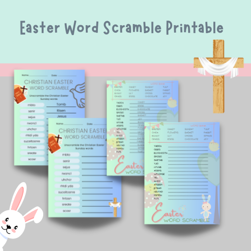 Easter word scramble printable