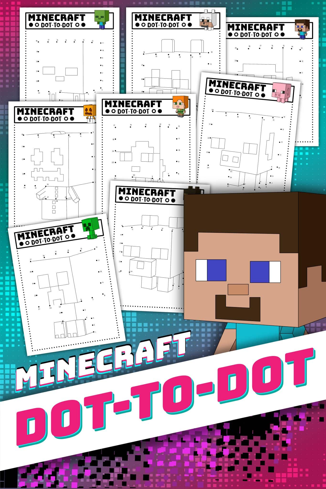 Minecraft Dot to Dot Printable - 24hourfamily.com