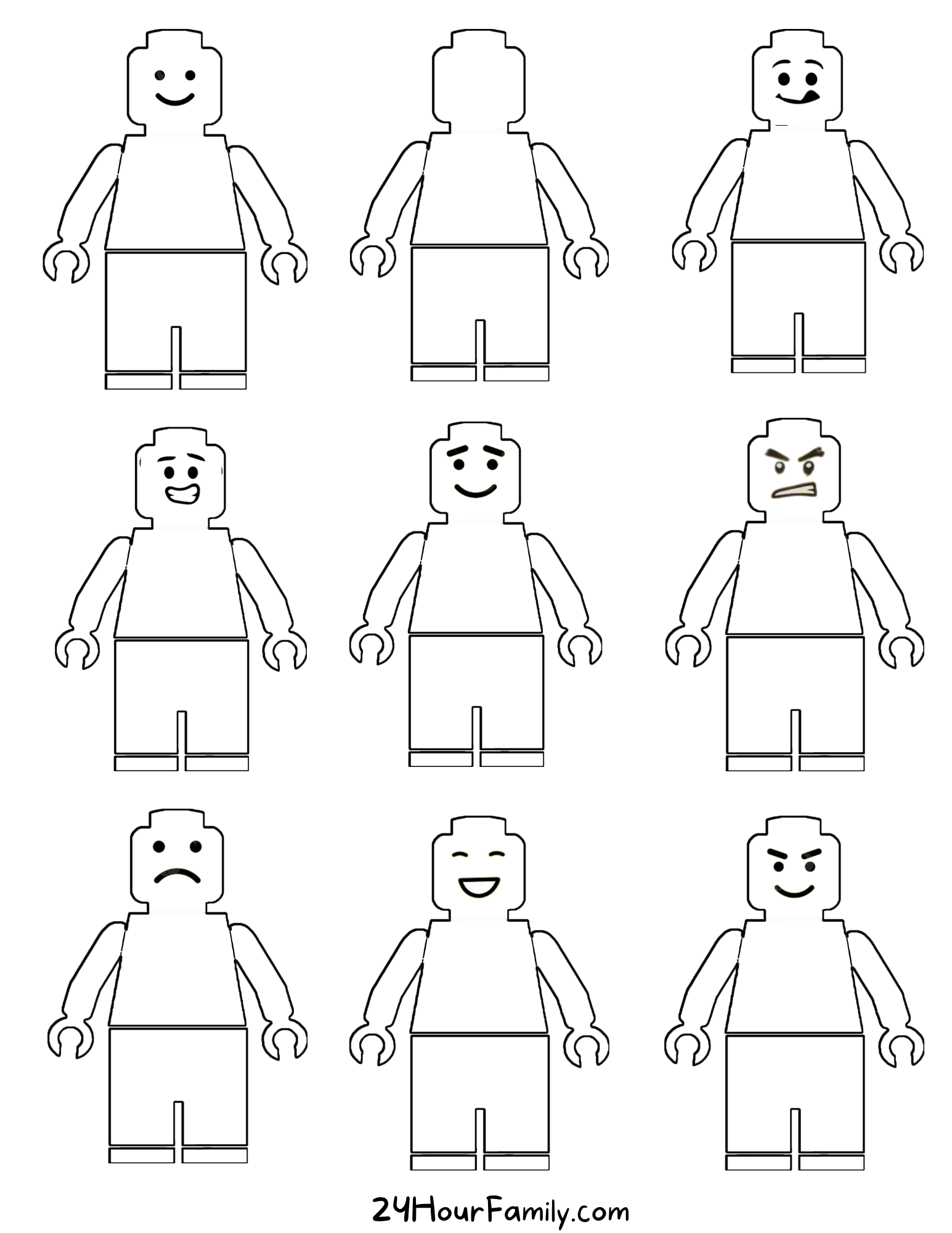 Lego Man Printable (21 Free Templates)