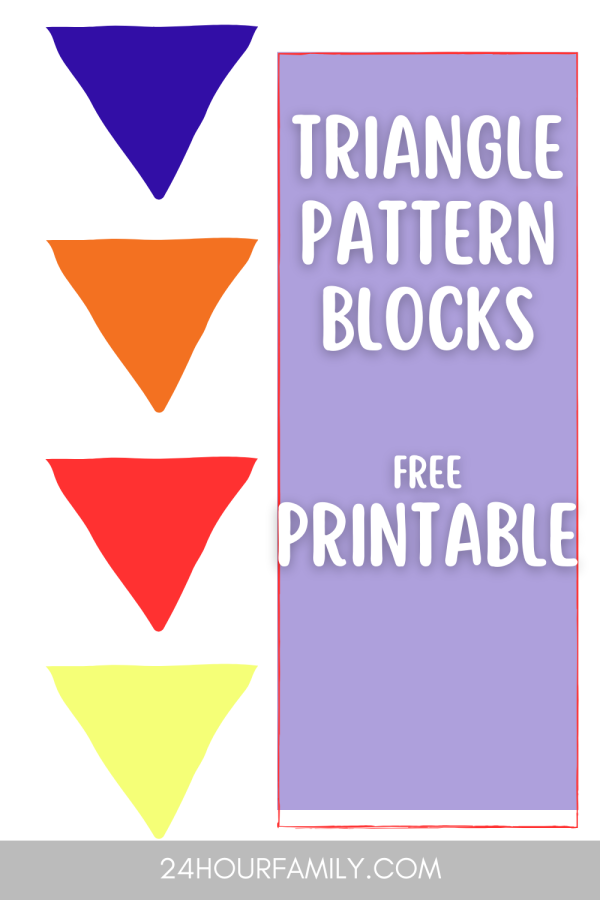 Triangle pattern blocks, shapes crafts for kids, shapes printables