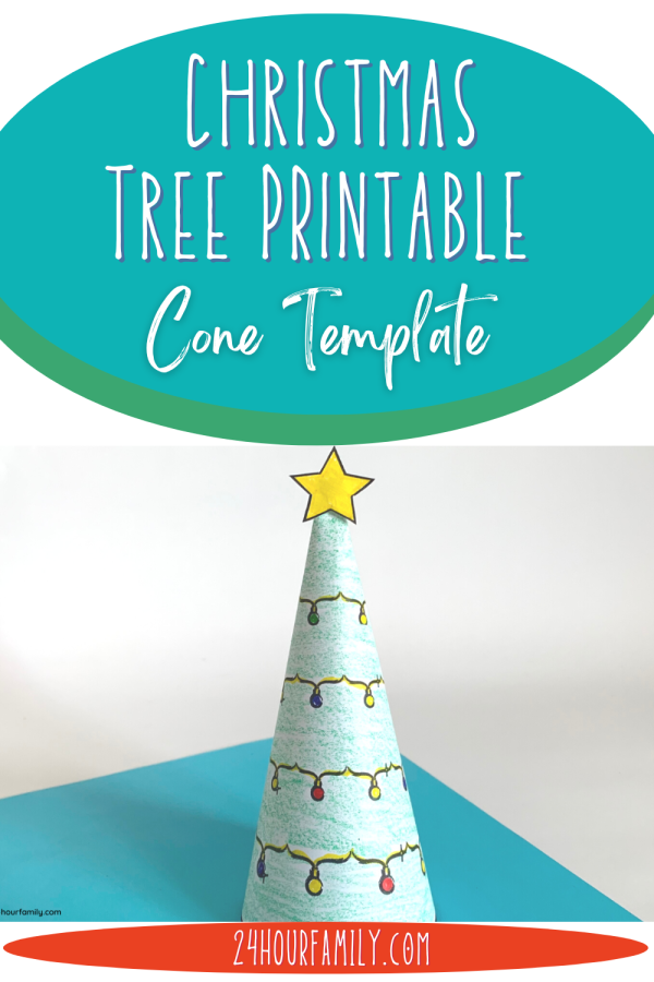 3D DIY Christmas Tree Cone Template free printable pdf to download and color
