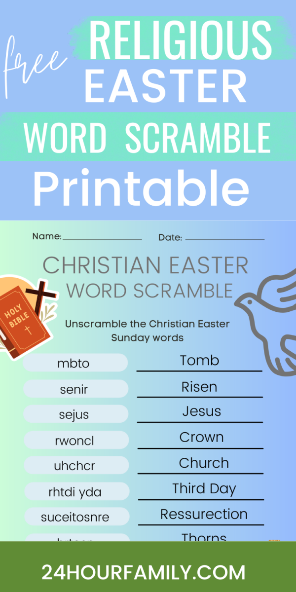 free religious easter word scramble printable pdf download