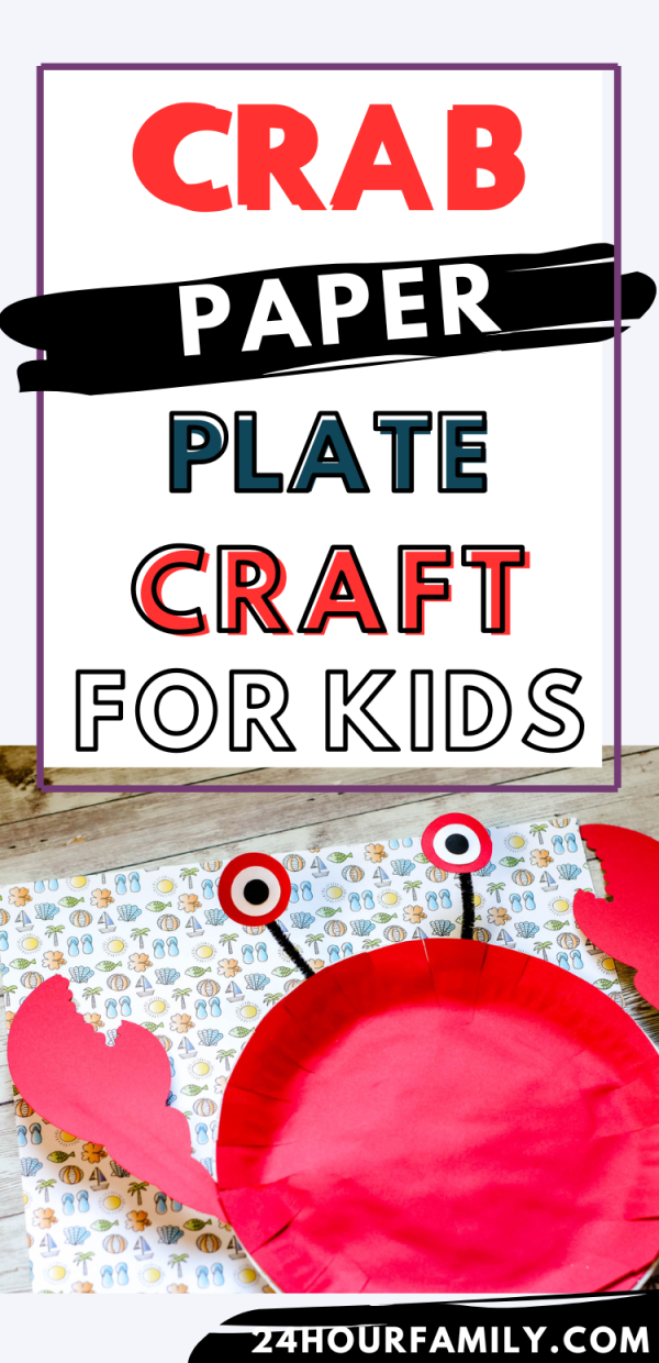 crab paper plate craft for kids 