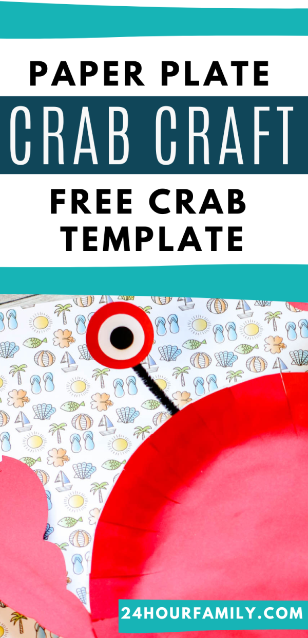 paper plate crab craft with free template