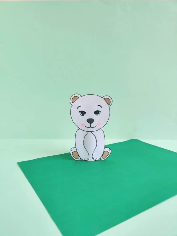 polar bear paper roll craft winter activity for kids