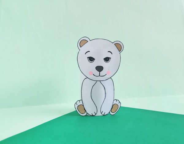 polar bear paper roll craft winter activity for kids