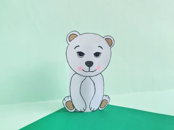 polar bear paper roll craft winter activity for kids