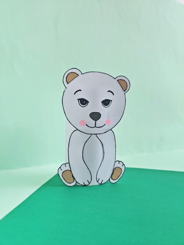 polar bear paper roll craft winter activity for kids