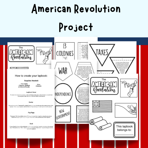 American revolution project printable