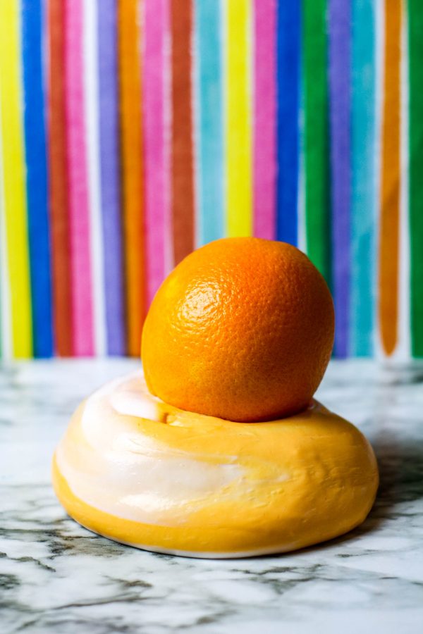 homemade orange slime for halloween parties for kids, fall parties for kids