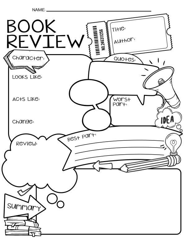 write a book review printable template