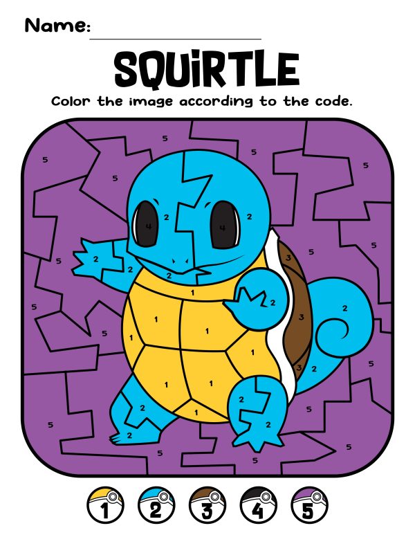 Pokemon Color by Number (Free Printables) - 24hourfamily.com