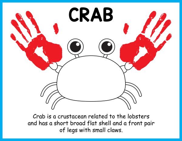 Crab handprint art simple crab handprint art for toddlers