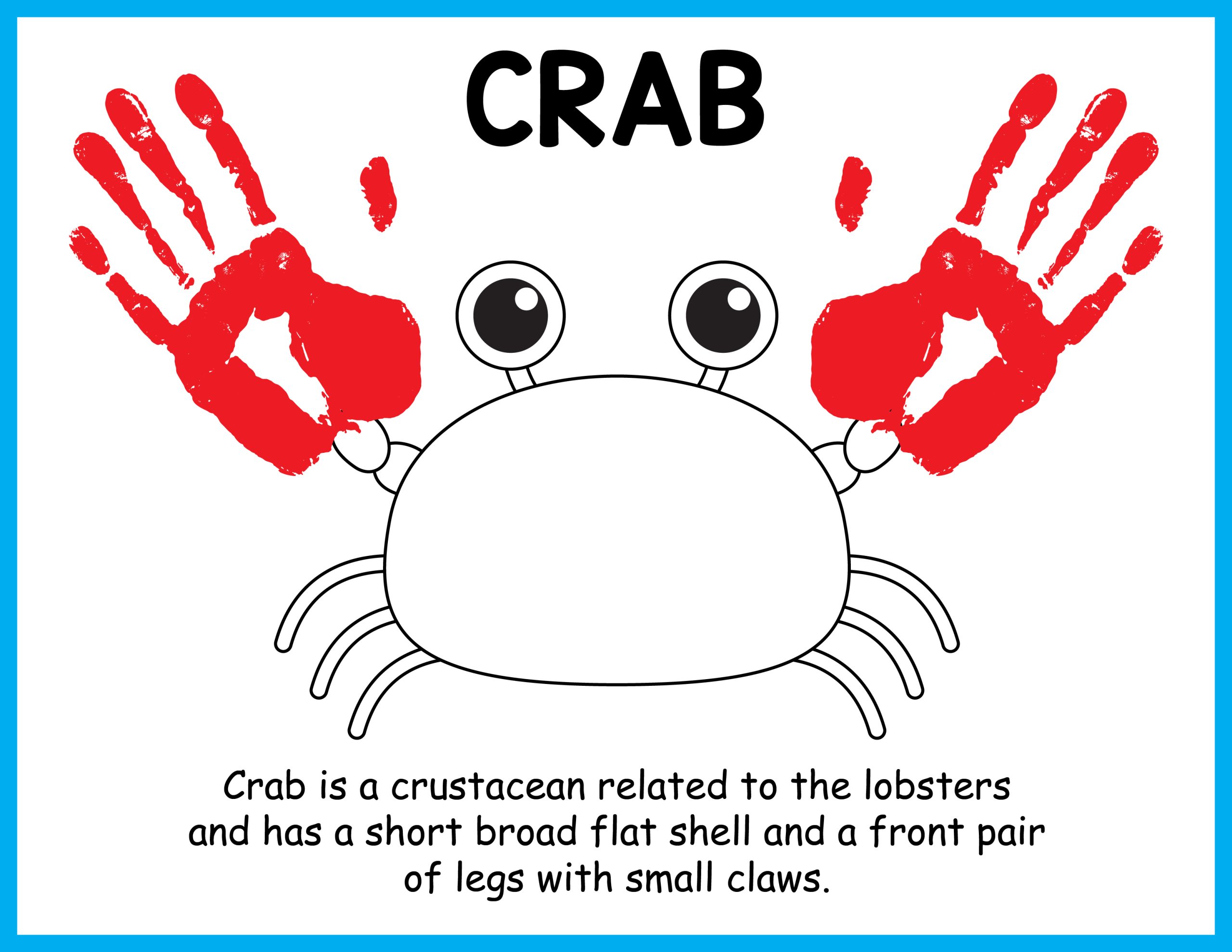 Crab Handprint Art (Free Template)