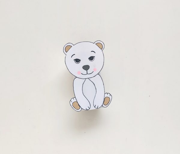 polar bear paper roll craft winter activity for kids