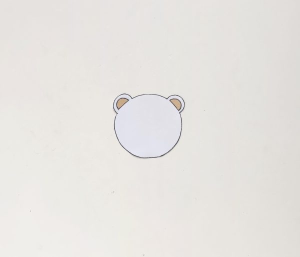 cut out head for polar bear paper roll craft winter activity for kids
