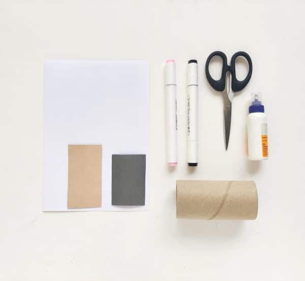 materials needed for polar bear paper roll craft winter activity for kids