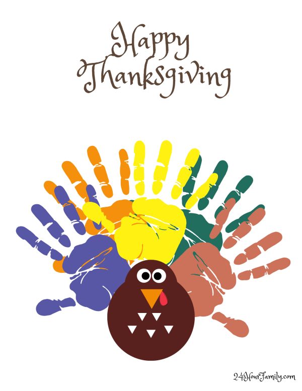 Happy thanksgiving handprint art turkey handprints