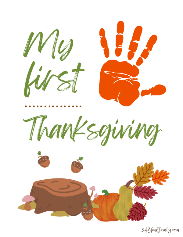 MY first thanksgiving handprint art handprint poem for toddlers, preschool, school age