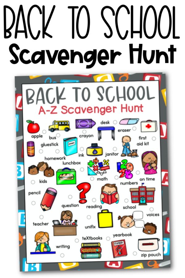free printable back to school scavenger hunt worksheet