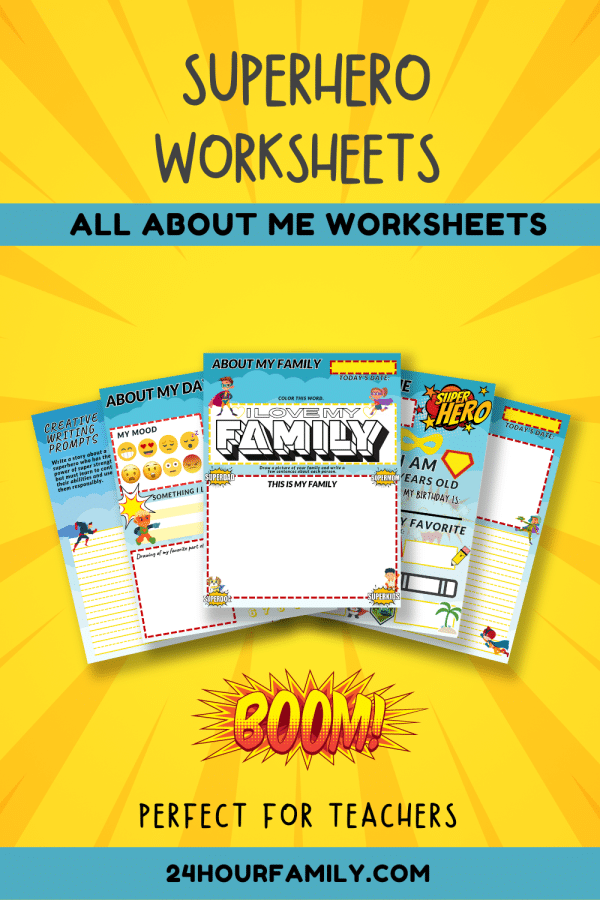 superhero all about me worksheets free printable 