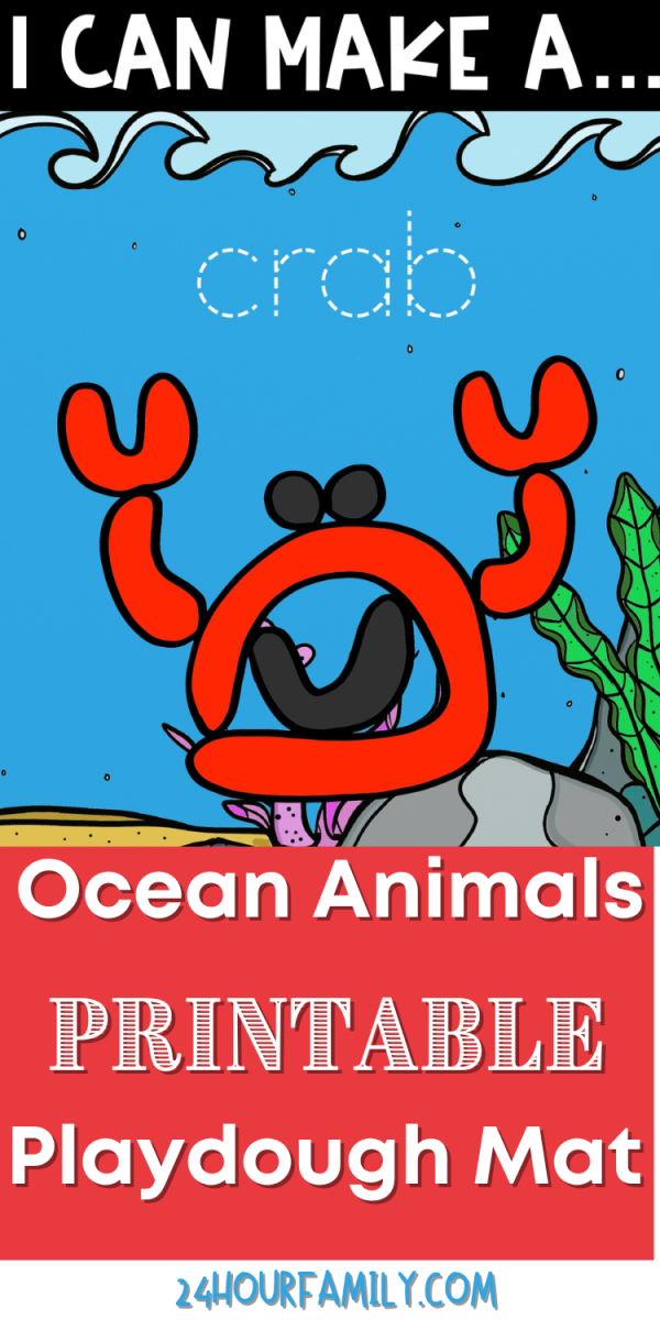 ocean animals playdough mat free printable pdf