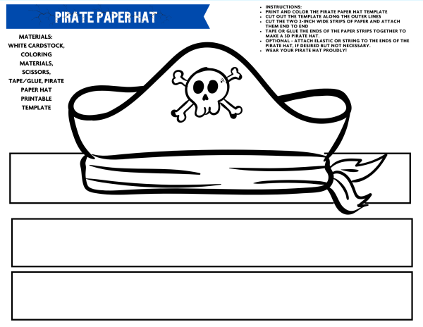 printable pirate hats template