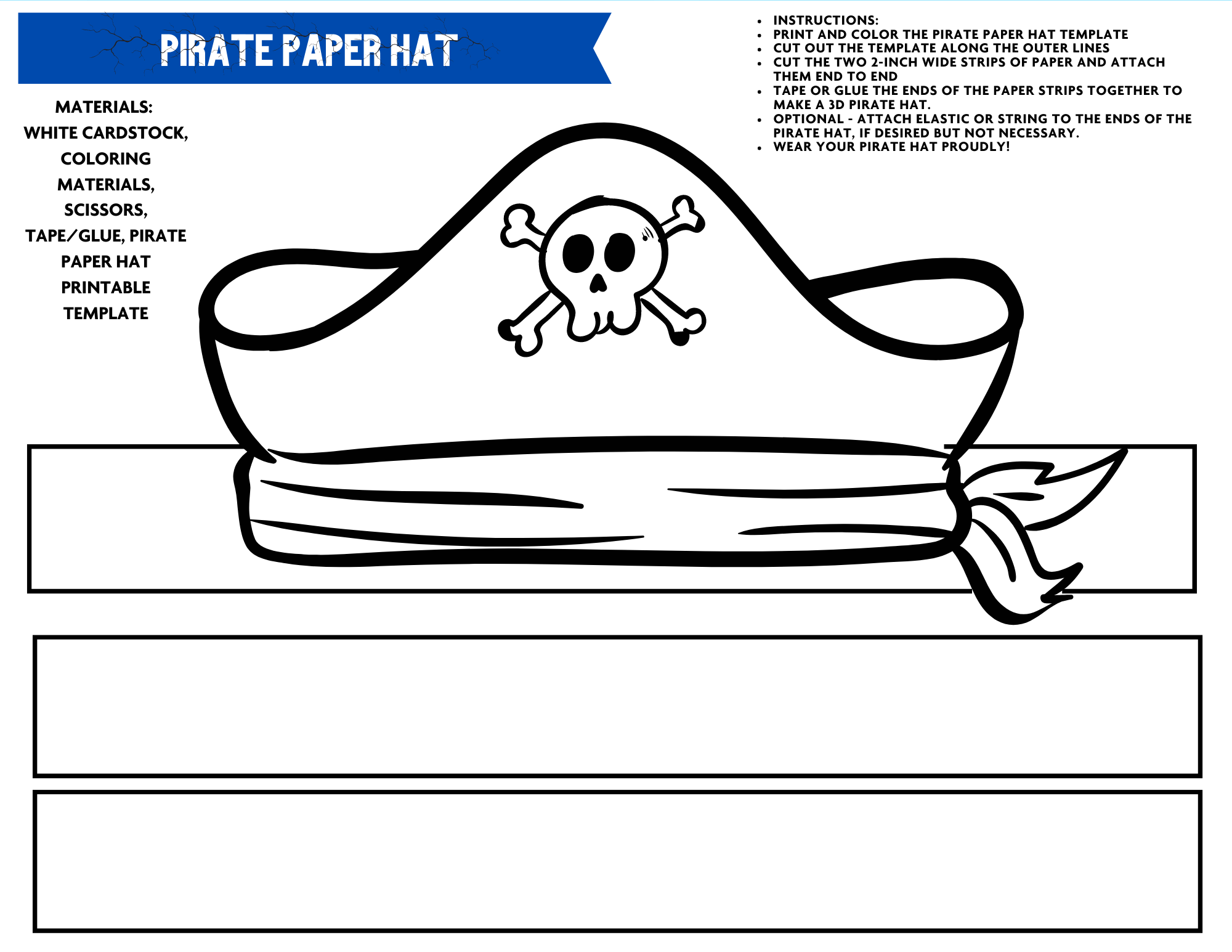 7  Printable Pirate Hats (Free Template)
