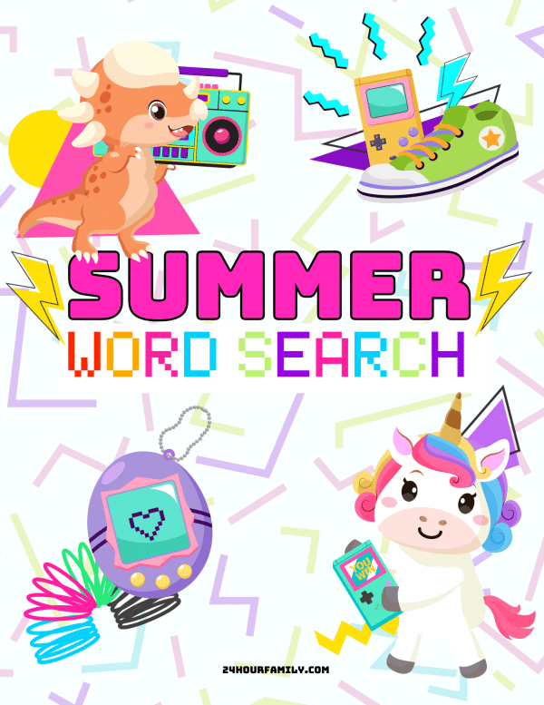 fun easy word search summer printable