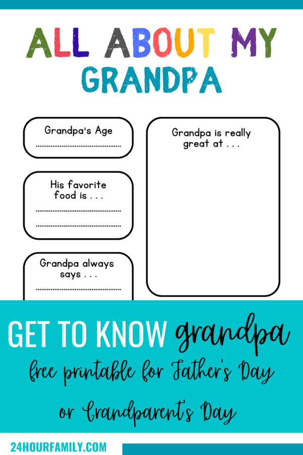 all about grandpa printable free pdf download for Father's Day
