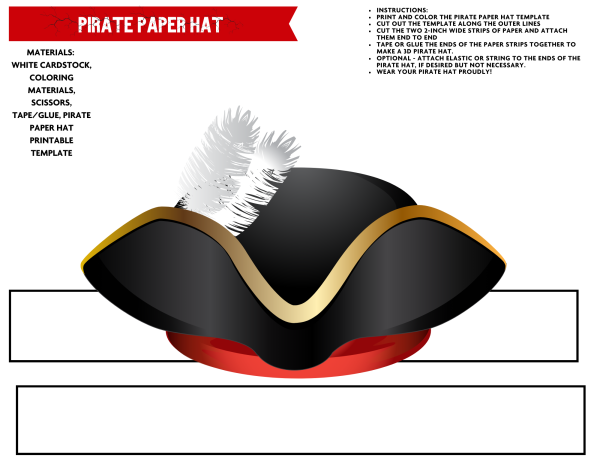 DIY Pirate hat template printables