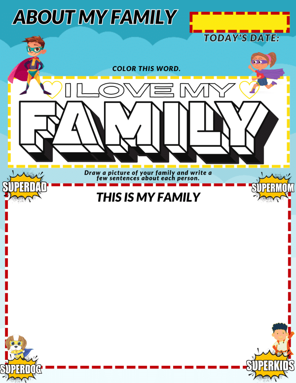all about my family free printables preschoo