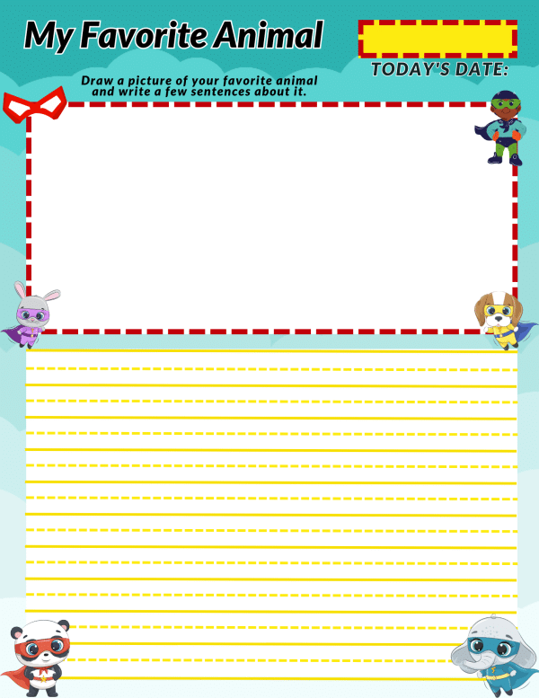 all about me worksheet my favorite animal