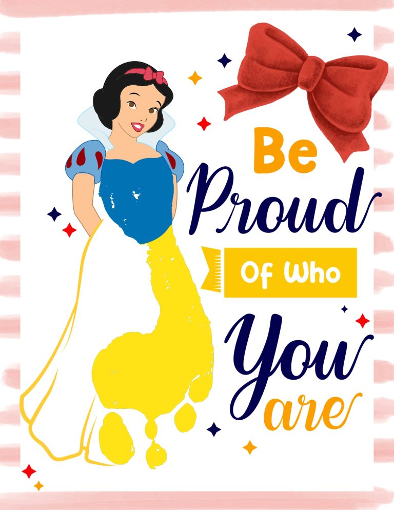 Snow White handprint art free printable