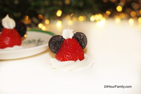mickey mouse santa hat strawberries