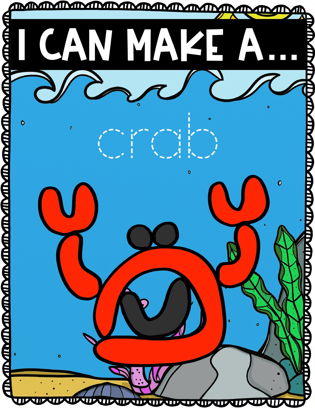 Crab Play Dough Mat (Free Printable)