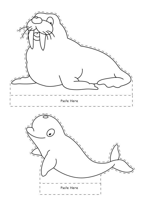 seal cut out printables dolphin cut out printable to make a shoe box diorama