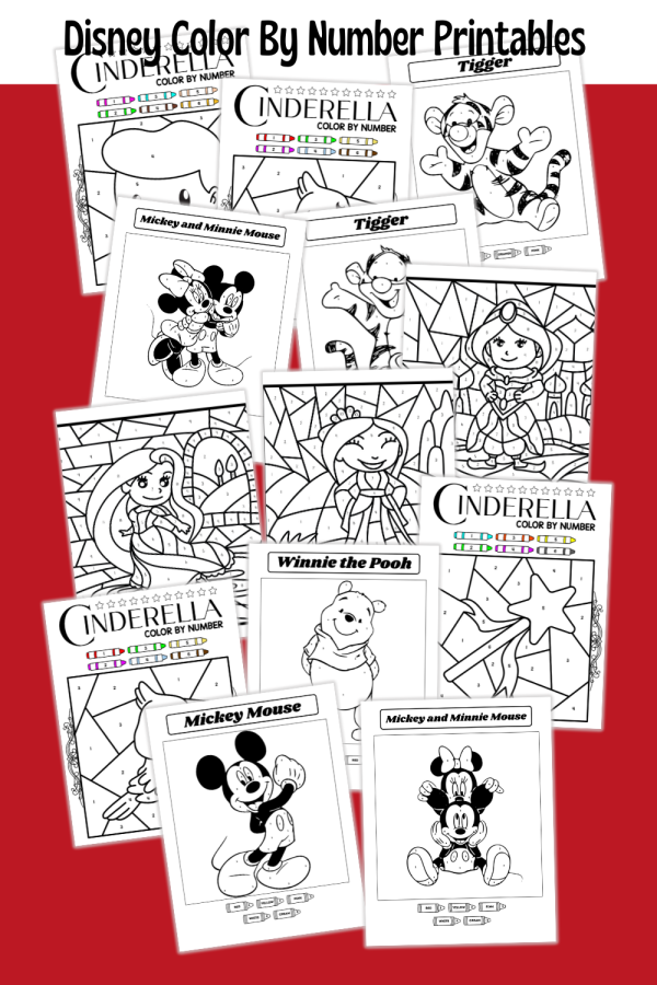 Disney color by number printables