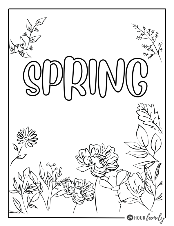 word spring coloring pages