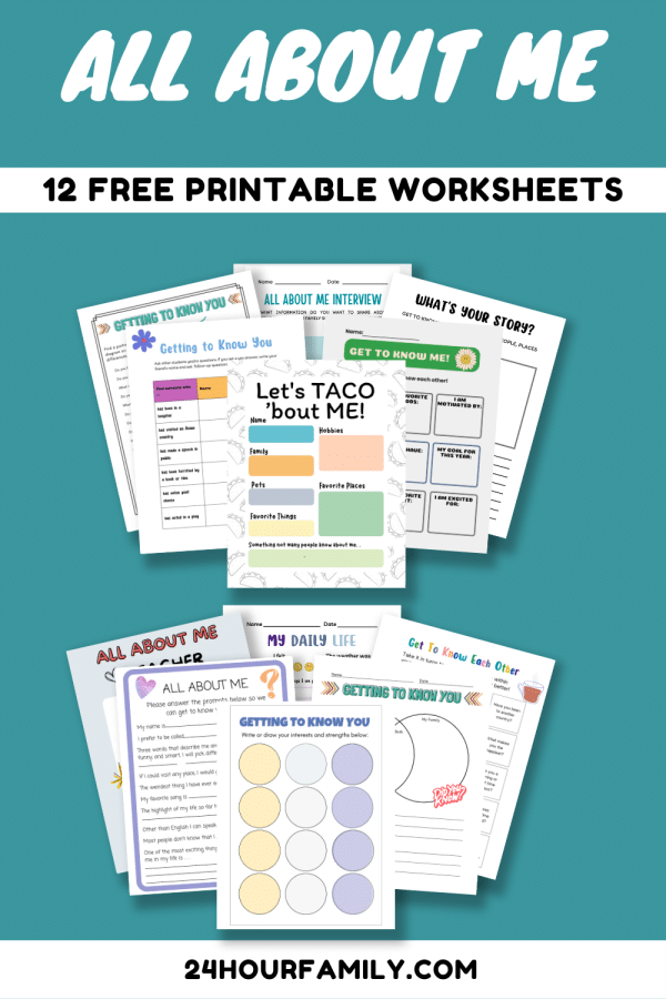 Free printable all about me worksheets for adults