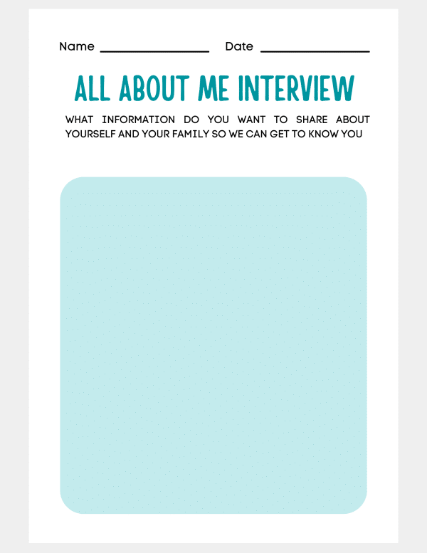 all about me interview