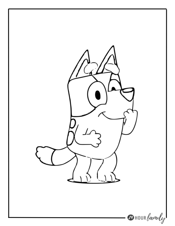 Bluey printable free coloring pages for young students