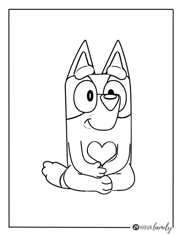 Bluey printable free coloring pages for young students