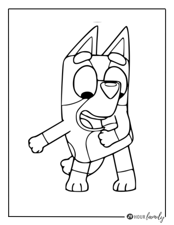 bluey characters coloring pages heeeler family coloring pages chill, bandit bingo bluey