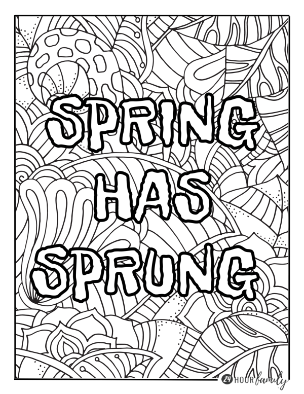 spring has sprung coloring pages